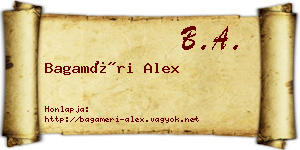Bagaméri Alex névjegykártya