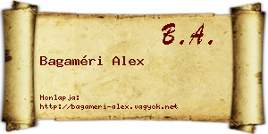 Bagaméri Alex névjegykártya